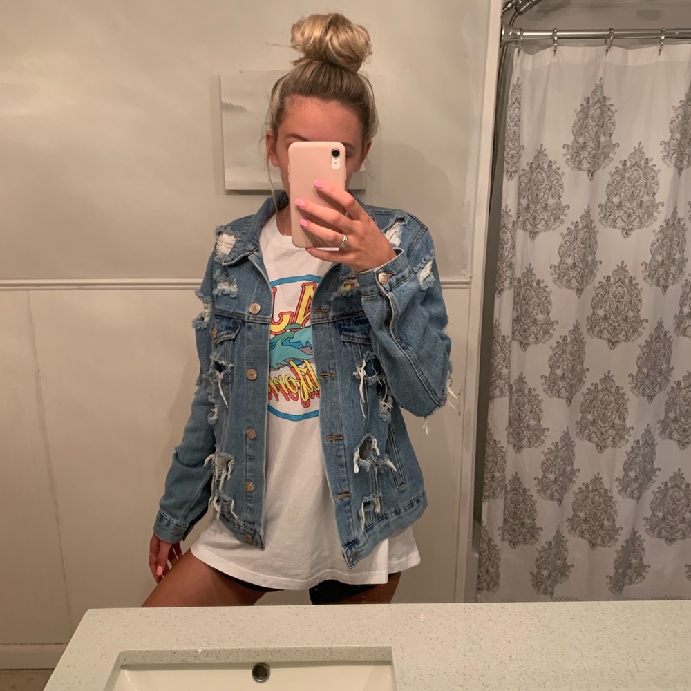 ripped denim jacket
